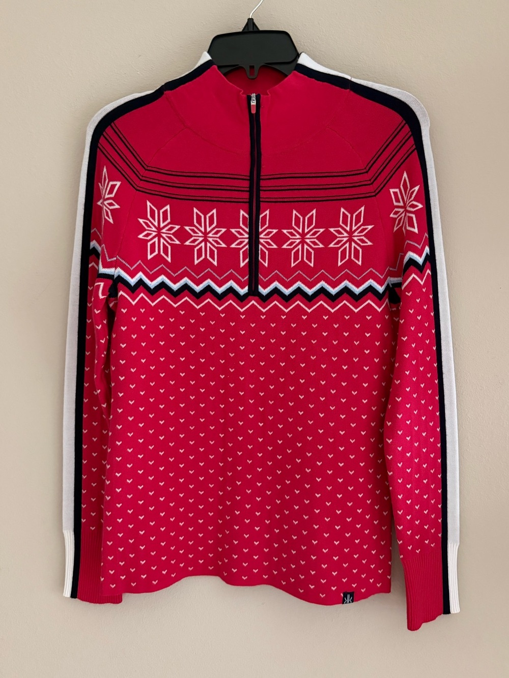 Krimson Klover Snowhut Sweater Jazzy Fair Isle Nordic Ski 1/4 Zip NWT Small